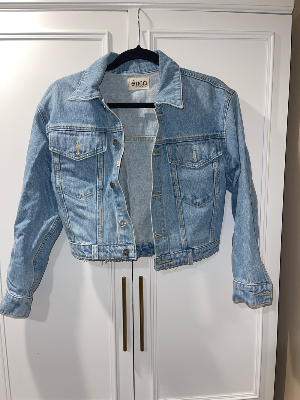 Etica Light Blue Cropped Denim Jacket